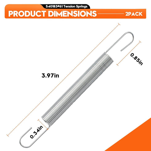 DZBQ 4 Pack 4 Inch 540183#61 Mechanical Extension Springs with Hook Ends, Steel Extension Spring, Small Extension