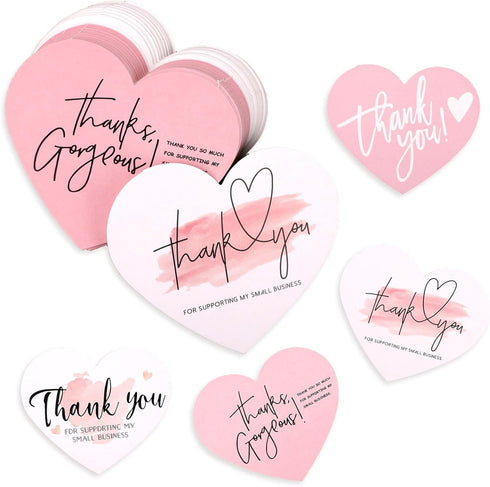 DAWZMR 200 PCS Thank You Cards for Small Business, 2.36" X 2.76" Love