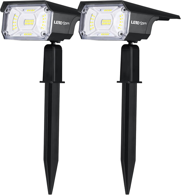 LEREKAM Solar Spot Lights, IP65 Waterproof 40 LEDs Landscape Spotlights,USB & Solar