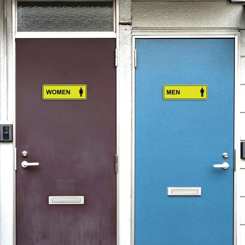 Standard Men Women Restroom Sign - Large Brushed Gold - 1 Set (2 pcs)