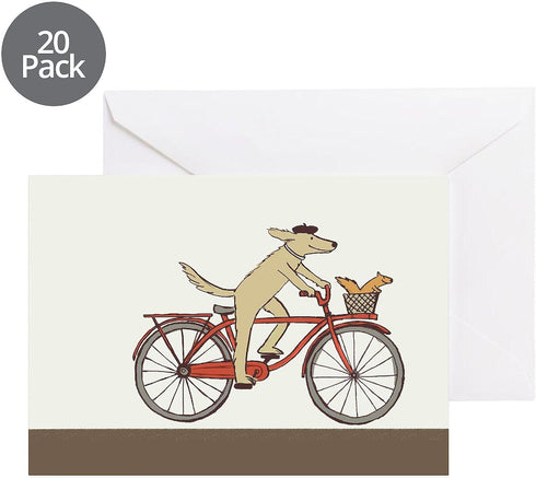 CafePress (20-pack), Dog And Squirrel Thank You Cards (Pk O Greeting Card Note Card with Blank Inside, Birthday Card
