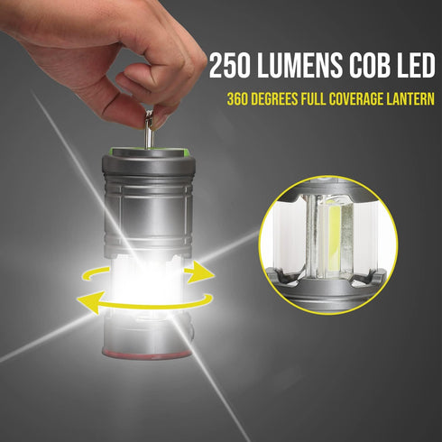 Lichamp 2 Pack LED Camping Lanterns, Battery Powered Flashlight for Power Outages and Camping Supplies