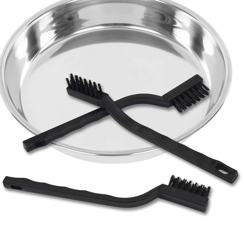 15 Pcs Mini Nylon Wire Brush Set for Cleaning Welding Slag Rust, Curved Handle Scratch Brush Set