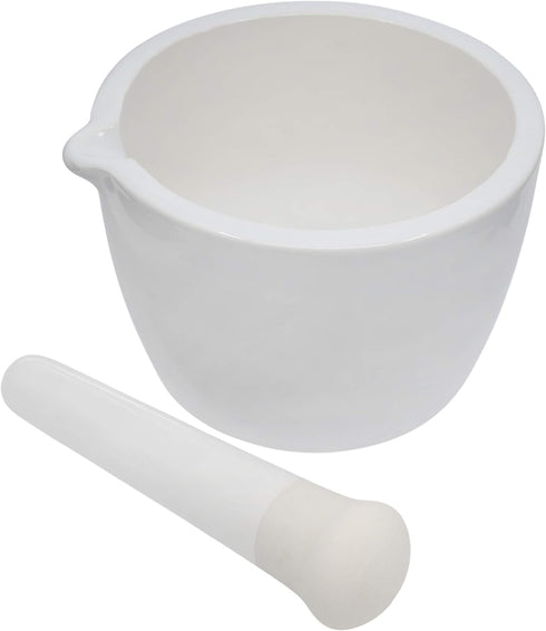 EISCO Porcelain Mortar & Pestle Set, 13.5oz (400ml), Heavy Duty, Unglazed Grinding Surface, for Kitchen or Laboratory,