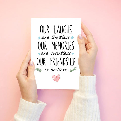 CTVSPC Cute Forever Friendship Card for Her Bestie Women Female Sister Best Friends BBF, Sweet Friendiversary Card