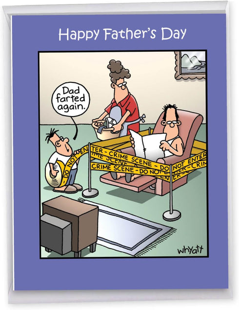 NobleWorks Funny Father's Day Card, 8.5 x 11 Inch, Big Appreciation Humor Notecard for Dads