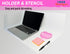 Heart Sticky Note Holder with Stencil PINK, Compatible with Post-It Notes, 3x3 Self Stick Note Pads, Office Desk