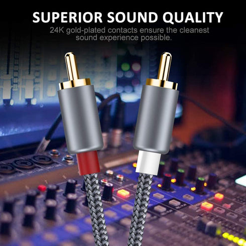 2RCA 2RCA Cables2-Pack/4ft, RCA Cable, Goalfish Male to Male Stereo Audio Hi-Fi Sound, ShieldedBraided RCA Stereo Cable
