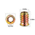 1/4"-15 200Pcs Threaded Insert for Wood Hex Drive Wood Inserts Furniture Nuts