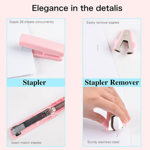 Desk Accessory Kit, Includes Stapler, Staples, Remover, Tape Dispenser, Scissors, Paper Clips, Hole Punch