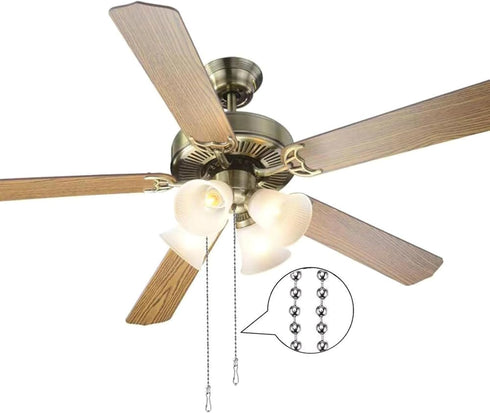 Kangnice 2 Pack 3.3 Bulb 2 Pack 3.3 Ceiling Fan Pull Chain Feet Metal Ceiling Fan Pull Chain Strong Bearing & Rustproof