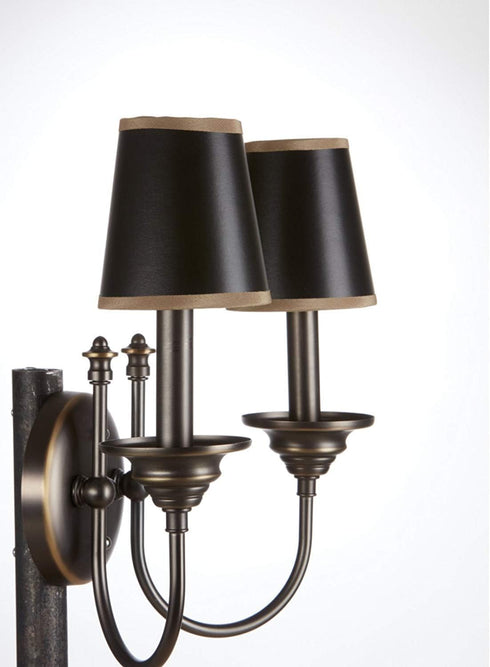4 Inch Upgradelights Black Parchment with Gold Trim and Gold Interior Clip On Chandelier Shade