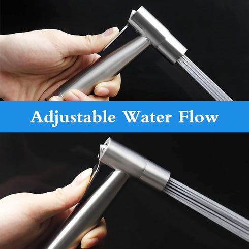 Ikaufen Handheld Bidet Sprayer for Toilet Adjustable Water Pressure Control Bidet Hose Attachment for Bathroom Shower