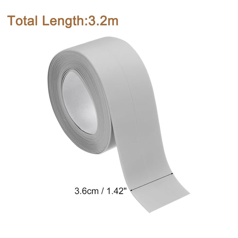 uxcell 2 Rolls Grey Caulk Sealant Strip Waterproof Self Adhesive 1.4" x 10.5Ft Toilet Caulk Tape, Bathtub Caulk Sealing Strip for Kitchen Countertop, Sink, and Floor Edge Protector