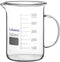 Glass Beaker, G3.3 Borosilicate Laboratory Grade Glass Graduated Beaker Transparent Measuring Beaker Cup Low Form Griffin Beaker with Handle and Spout, 500 ml
