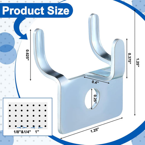 Tandefio 50 Pcs Metal Prong Pegboard Hooks, Hanging Hangers for Pegboard Wall, Jewelry Display Tool Hooks