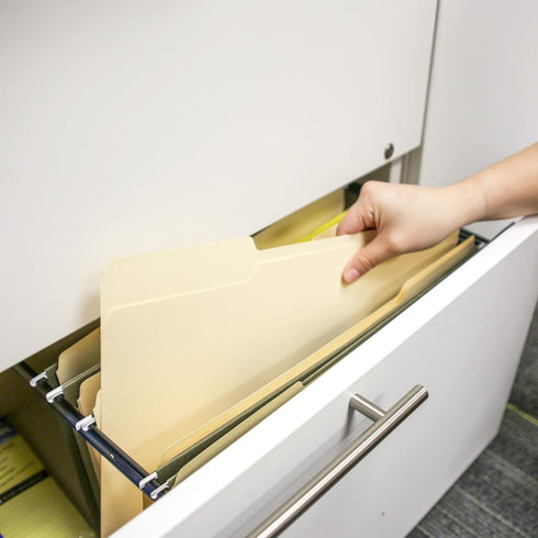 BAZIC Manila File Folder, 1/3 Cut Letter Size, 12-Count for Organizing Filing Document Storage