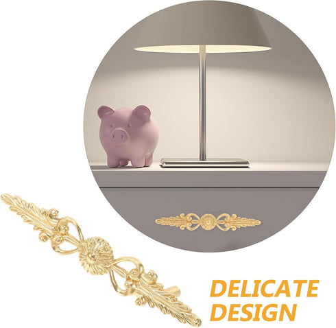 VALICLUD Brass Double Hole Cabinet Pull Handle, Metal Drawer Handle Decorative Dresser Pulls for Kitchen, Wardrobe