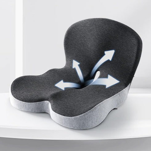 SNCIDSGE Car Orthopedic Seat Cushion, Ergonomic Memory Foam Desk Office Back Support Cushion Long Sitting for Women