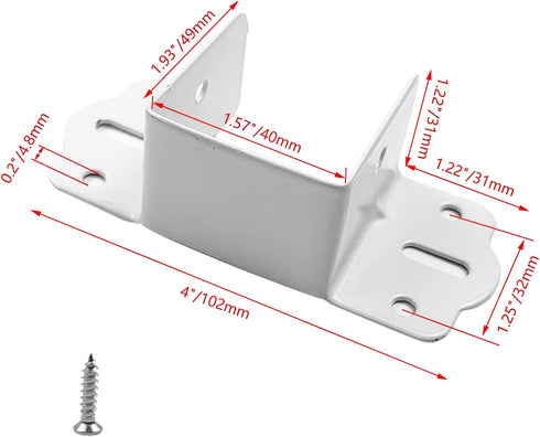 4Pcs 1.57" (40mm) Metal Bed Hinge Bed Support Bracket Bed Corner Furniture Fixed Bed Hardware Accessories Square