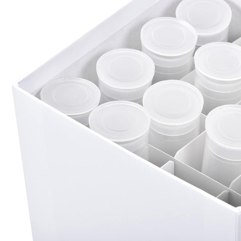 uxcell Centrifuge Tube Freezer Storage Box, 16 Places Cardboard Holder Rack for 50ml Microcentrifuge Tubes, White (2pcs)