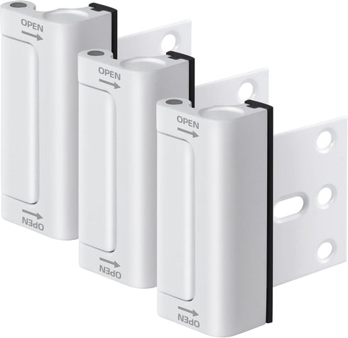 Home Security Door Reinforcement Lock, 3-Pack Upgraded White Front Door Locks for
