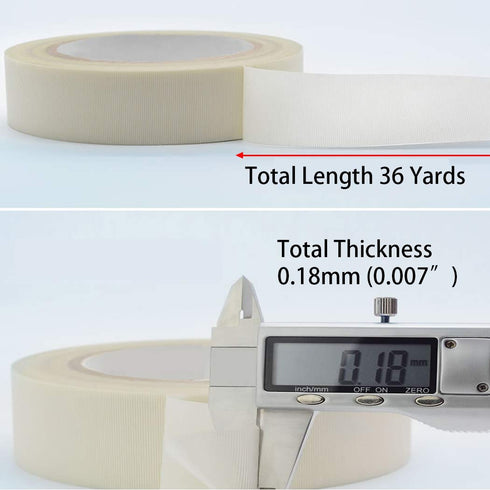 APT Glass Cloth Electrical Tape, High Temperature Masking Tape, 3/4" x 54 Ft, White