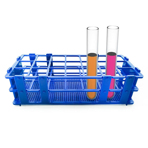 3 Packs Blue Plastic Test Tube Rack, 21 Holes Holder for 30mm Tubes, Detachable