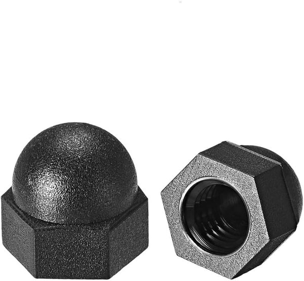 uxcell Acorn Hex Cap Nuts - 10Pcs M5 Dome Nuts, Black Nylon Hexagon Decorative Cap Nut for Screws