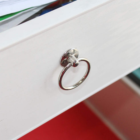 Kitchen Cabinet Handles, Metal Drawer Rings Pulls, Single Hole Cabinet Hardware with Installation Screws