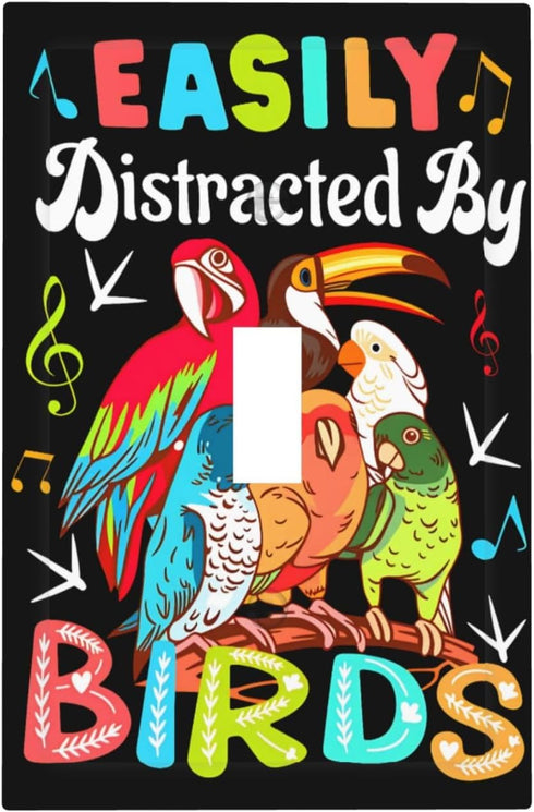 Sturin Easily Distracted by Birds Wall Plate Light Switch Cover 1 Gang Single