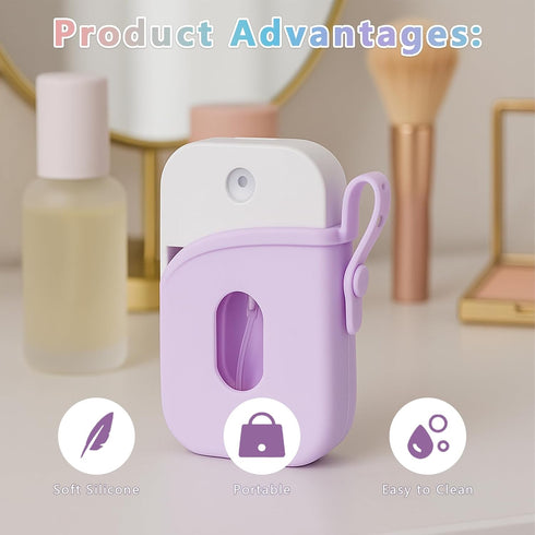 stuuikf 3 Pack 1 oz Hand Sanitizer Holder for Touchland Spray - Silicone Case with Adjustable Strap, Fits fl Refillable