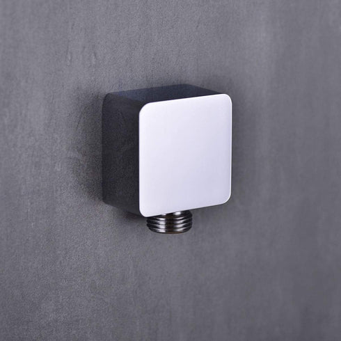 Nicmondo Brass Wall Supply Elbow G 1/2 Shower Hose Connector, Chrome Drop Ell Wall-mounted Union Water Outlet