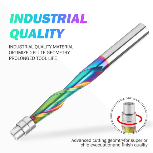 BINSTAK 1/4 1/4 Woodwork(1/4" Upcut Spiral Flush Trim Router Bit Shank Carbide Spiral Router Bits with Bottom Bearing