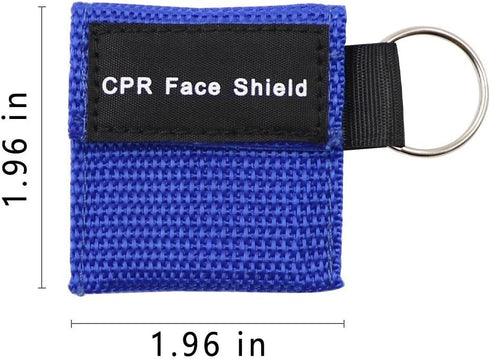 5pcs CPR Face Shield Mask Keychain Ring, Emergency Kit for First Aid or CPR Training, Blue
