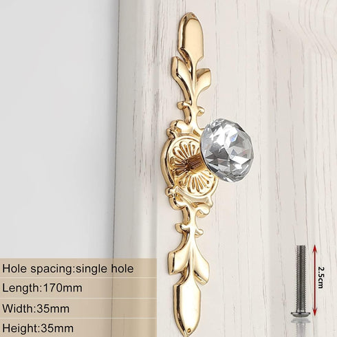 6-PCS Crystal Drawer Knobs, Modern Glass Cabinet Knobs, Diamond Drawer Handles with Screws for Home Kitchen Office
