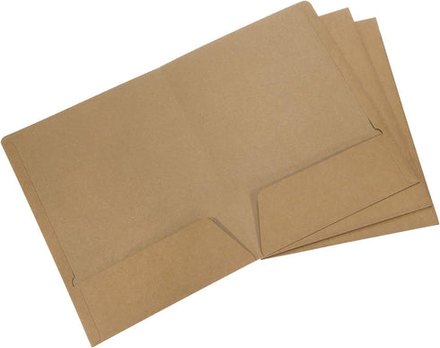 PATIKIL Two-Pocket Folders, 3 Pack A4 Letter Files, Portfolio Storage Organizer Folder for Office, Business, Brown