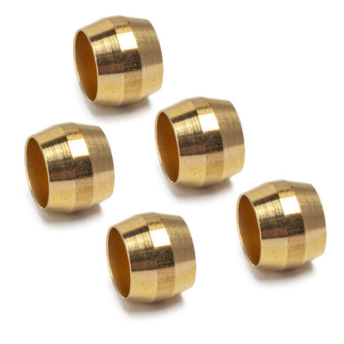 LTWFITTING 1/4-Inch Brass Compression Sleeves - Pack of 50