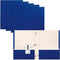 Better Office Products 50 Pack Blue Paper 2 Pocket Folders with Prongs, Letter Size, Matte Texture, 3 Metal Prong Clips