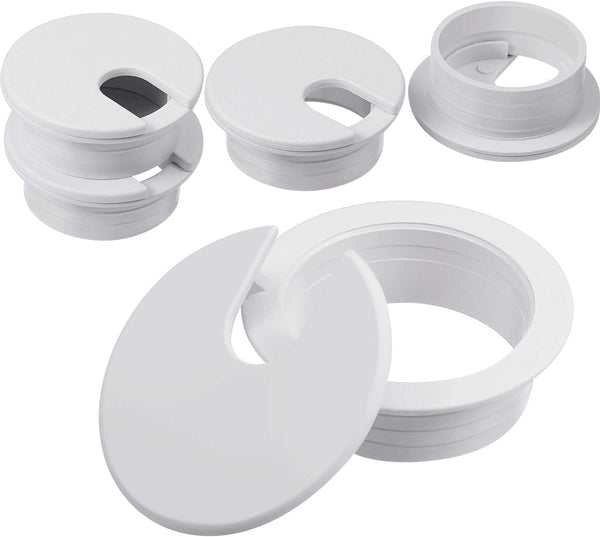 4 Packs Desk Grommet, 1-3/8 Inch Plastic Cord Cable Hole Cover for Computer Table Wire Organizer