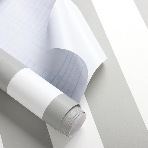 Erfoni Grey and White Striped Contact Paper, Peel and Stick Wallpaper for Livingroom Decor, 17.7"x118"