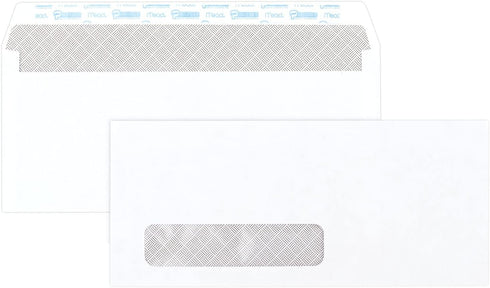 Mead Window Envelopes, Self Seal #10, 500 per Pack, Security Tinted White Envelopes with Window