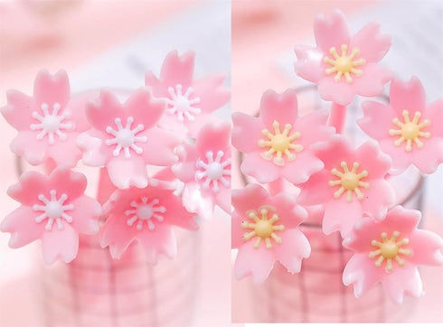 YYaaloa 12pcs Cute Pink Flower Gel Ink Pens Writing Pens 0.5 mm Black Ink Fun Kawaii Pens Bulk for Kids Office School Supplies by YYaaloa