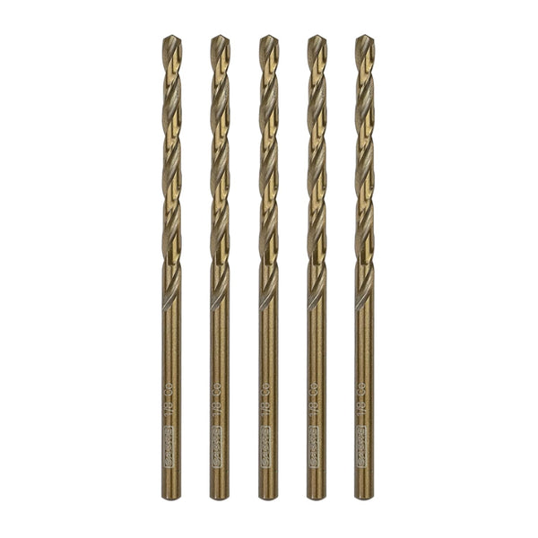 5pcs Cobalt Drill Bits 1/8 Inch – M35 Metal Drill Bit Set, Split Point Tip for Steel, Hard Metal, Cast Iron (1/8" x
