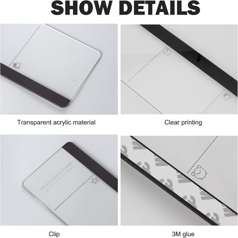 Office Desk Accessories, 2pcs Multifunction Computer Monitor Memo Board for Women Men Home Decor