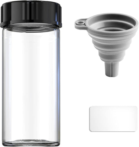 Wide Mouth Glass Sample Vials, Boro 3.3 with Black Cap for Laboratory, Reagents, Teas, Spices, 30mm 30ml 8pcs