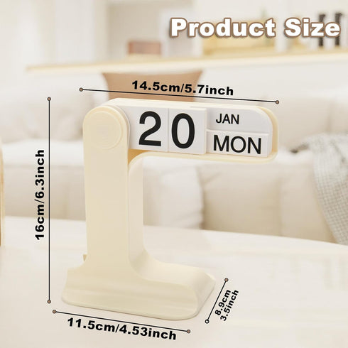 Homakover Flip Perpetual Calendar, Desk Calendar Standing Flip, Daily Perpetual Desktop Calendar with Large Display