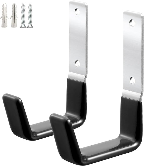 Heavy Duty Steel Garage Hooks, Anti-Slip Utility Hooks for Garage Storage, Garden Tool Organizer, Wall Mount Hooks