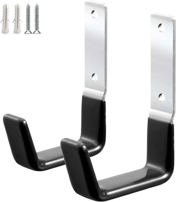 Heavy Duty Steel Garage Hooks, Anti-Slip Utility Hooks for Garage Storage, Garden Tool Organizer, Wall Mount Hooks