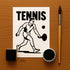 Azeeda (A6) (WS00070741) 'Tennis Player Game' Reusable Stencil Durable Decorative Template for Painting and Spraying on